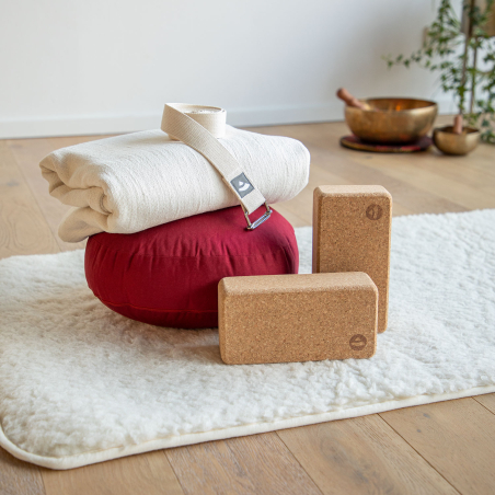 Alfombra de Yoga de Algodón Premium | Natural y Antideslizante