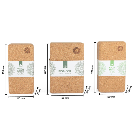 Brick de Corcho Natural para Yoga | Bloque Yoga Estándar y XL | Yogaes