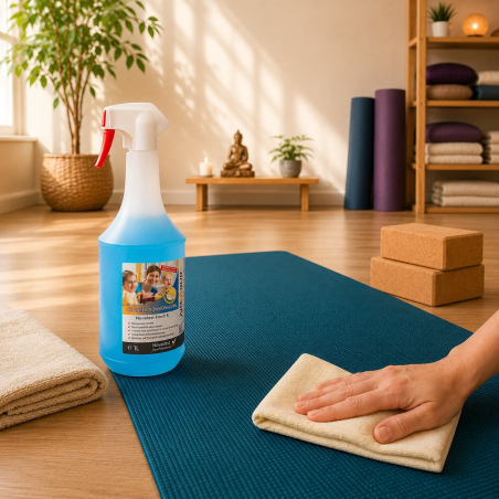 Desinfectante sin alcohol para esterillas de yoga y camillas