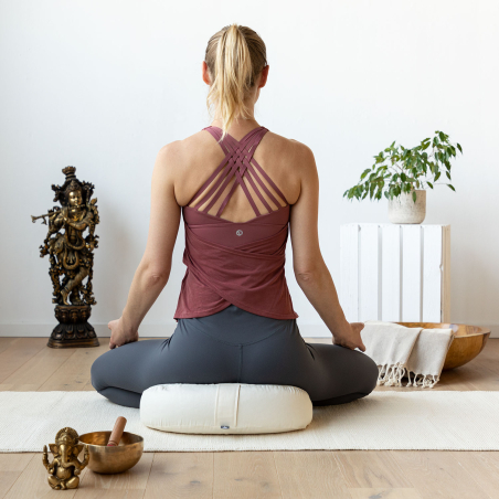 Cojín de Meditación Media Luna Ergonómico | Zafu Yoga con Funda Lavable