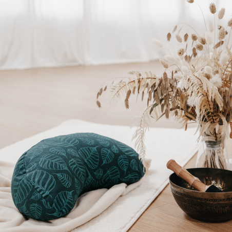 Cojín de Meditación Media Luna Luna Yogui Estampado | Yogaes