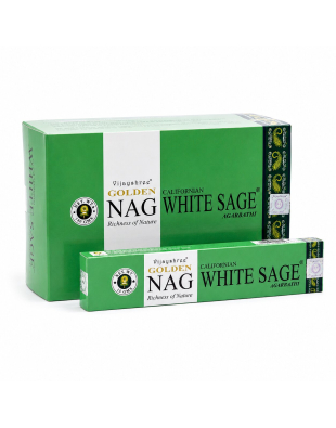 Golden Nag White Sage | Incienso Masala de Salvia Blanca 12 x 15 g