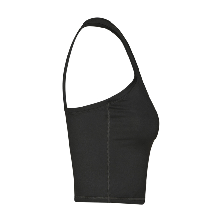 Top corto de yoga negro con espalda nadadora