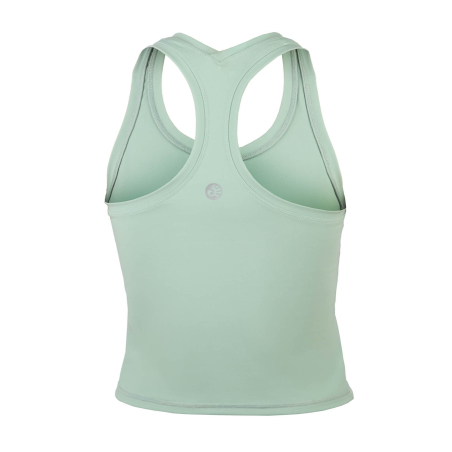 Top corto de yoga verde con espalda nadadora