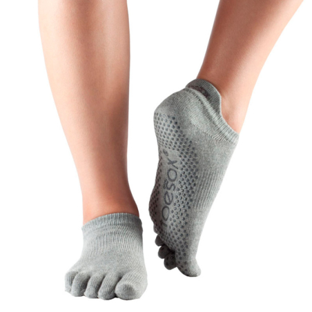 Calcetines Yoga ToeSox Low Rise Gris con Dedos