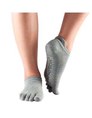 Calcetines Yoga ToeSox Low Rise Gris con Dedos
