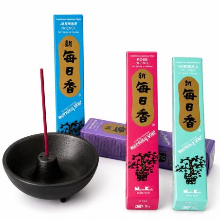 Incensario Fuente Iwachu con 4 Inciensos Morning Star | Yogaes