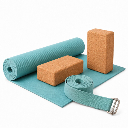 Set Yoga Asana + Cinturón + 2 Bricks de Corcho
