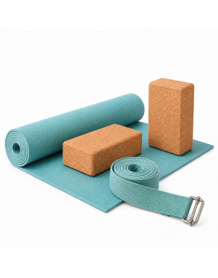 Set Yoga Asana + Cinturón + 2 Bricks de Corcho