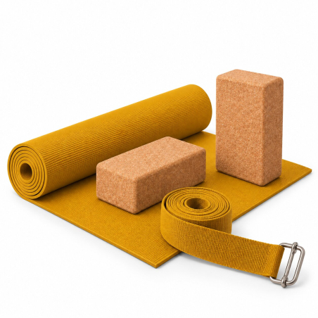 Set Yoga Asana + Cinturón + 2 Bricks de Corcho