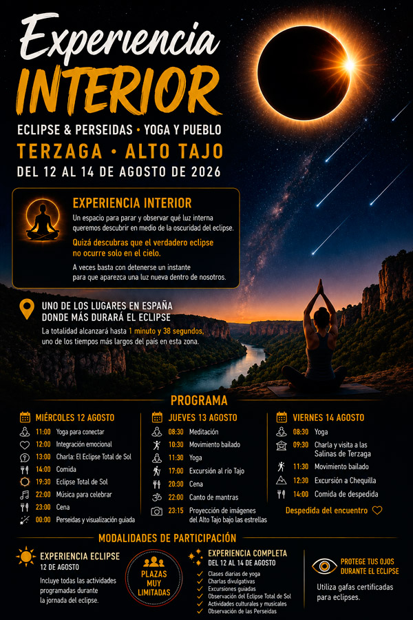 EXPERIENCIA INTERIOR � YOGA, NATURALEZA, ECLIPSE & PERSEIDAS