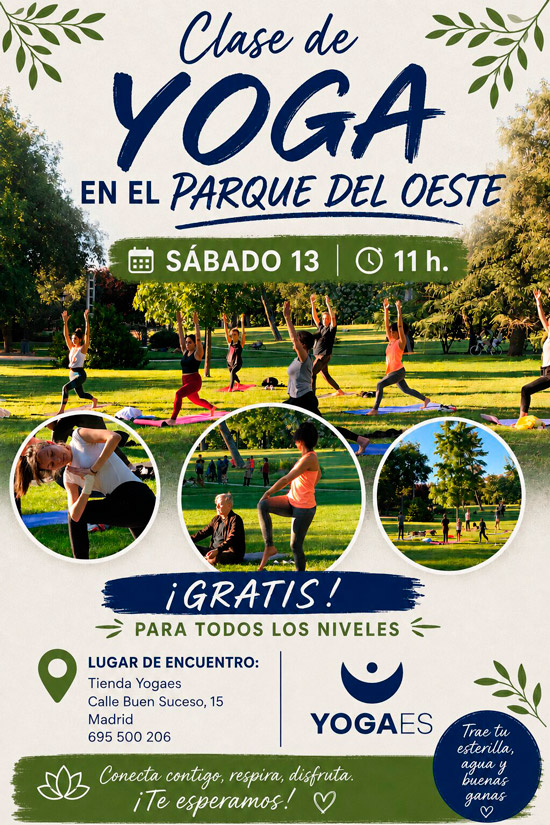 Clase de Yoga Gratis en el Parque del Oeste