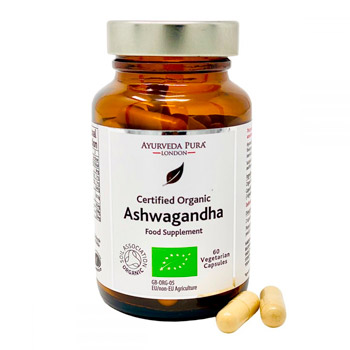 Cpsulas Ayurvdicas de Ashwagandha, orgnicas