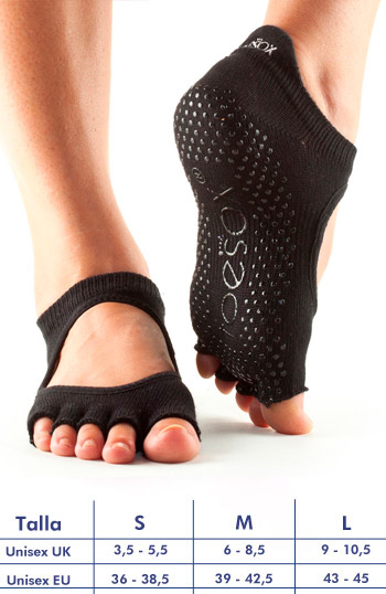 Toesox - calcetin antidezlizante - Ankle sin dedos - Negro