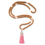 Mala Rudraksha Cuarzo Rosa