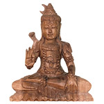 Shiva tallada en madera 27cm.