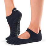 Calcetines de yoga ToeSox Bellarina negro con dedos