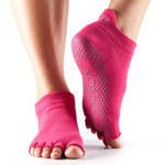 Calcetines de yoga ToeSox Low Rise fucsia sin dedos