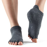 Calcetines de yoga ToeSox Low Rise Gris oscuro sin dedos
